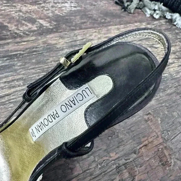 Luciano Padovan Made in ITALY Black & Beige Heeled Pumps Sandals size 39 - Picture 10 of 16